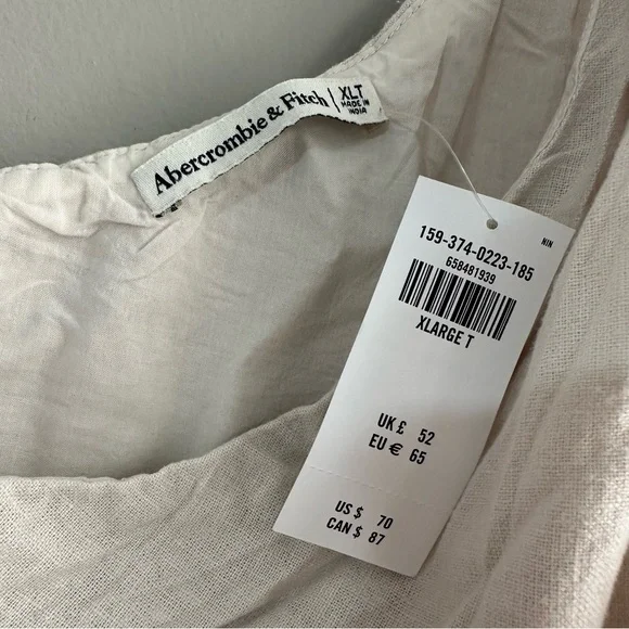 Abercrombie One-Shoulder Linen-Blend Mini Dress XL TALL - Picture 6 of 6